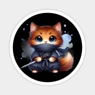 Sweet Kitty Assassin Ninja Cat Magnet